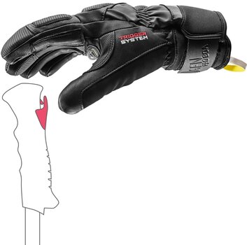 Ski Gloves Leki Griffin Tune 3D Boa Black/Graphite/Ice Lemon 9 Ski Gloves - 5