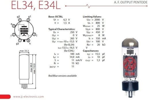 Buis JJ Electronic EL34 Buis - 2