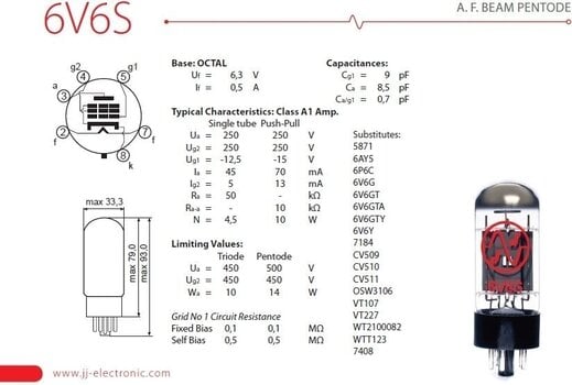 Vacuum Tube JJ Electronic 6V6 S Vacuum Tube - 2