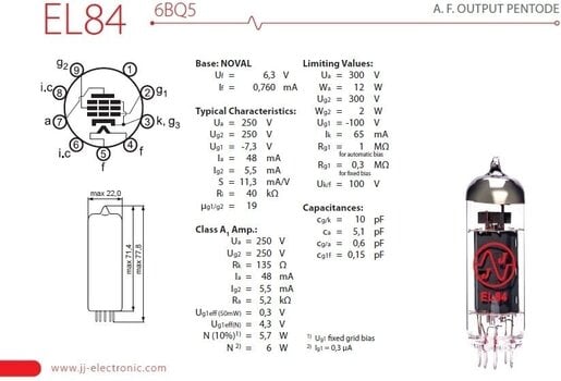 Vacuum Tube JJ Electronic EL84 - 6BQ5 4 Vacuum Tube - 2