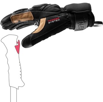 SkI Handschuhe Leki Griffin Pro 3D Black/Tan 7,5 SkI Handschuhe - 5