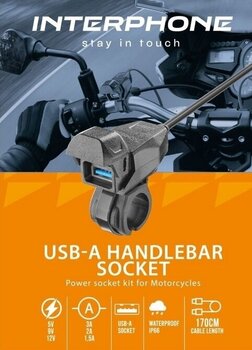 Motoros csatlakozó Interphone Charger Motorcycle Handlebars USB-A - 3