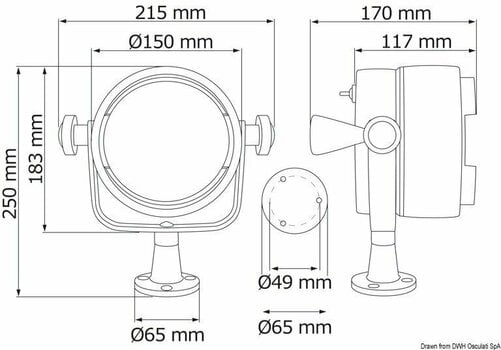 Palubní světlo Osculati Night Eye ABS light 12 V 100+100 W - 3
