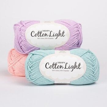 Knitting Yarn Drops Cotton Light Uni Colour 21 Light Beige Knitting Yarn - 3