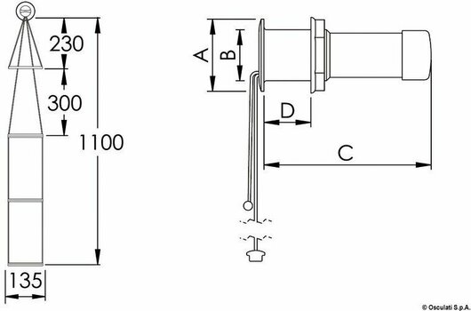 Lodný rebrík, lávka Osculati 3-step emergency ladder with front screws - 4