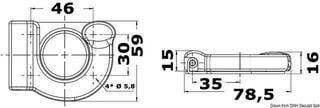 Držalo Osculati Folding Storage Bracket Držalo Black 32/35 mm - 2