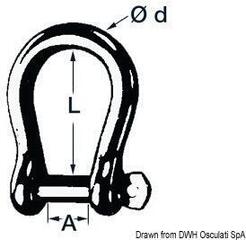 Bootsluiting Osculati Bow Shackle Galvanized Steel - 1