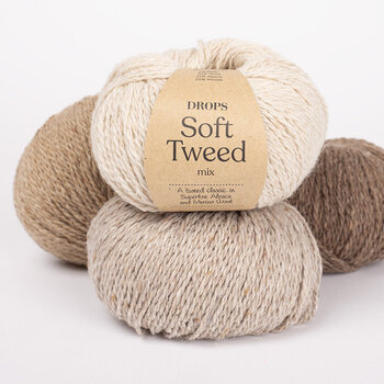 Fios para tricotar Drops Soft Tweed Uni Colour 01 Off White Fios para tricotar - 2