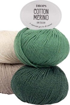 Strickgarn Drops Cotton Merino Uni Colour 30 Sea Glass Strickgarn - 3