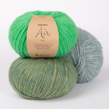 Hilo de tejer Drops Air Mix 12 Moss Green Hilo de tejer - 4