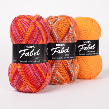 Νήμα Πλεξίματος Drops Fabel Uni Colour 119 Electric Orange Νήμα Πλεξίματος - 3