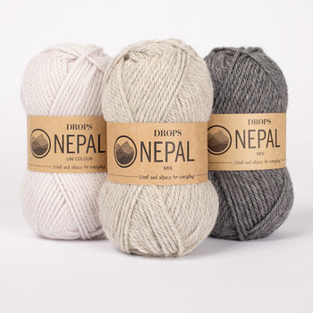 Kötőfonal Drops Nepal Uni Colour 1101 White Kötőfonal - 3