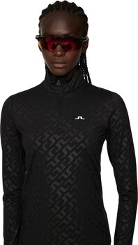 Felpa con cappuccio/Maglione J.Lindeberg Lauryn Deboss Mid Layer Bias Bridge Black XL Felpa - 5