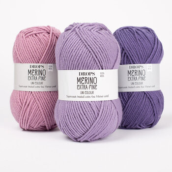 Filati per maglieria Drops Merino Extra Fine Uni Colour 22 Medium Purple Filati per maglieria - 3