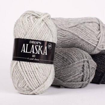 Fios para tricotar Drops Alaska Mix 03 Light Grey Fios para tricotar - 6