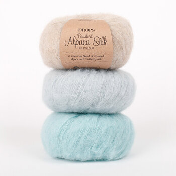 Hilo de tejer Drops Brushed Alpaca Silk Uni Colour 28 Pacific Blue Hilo de tejer - 4