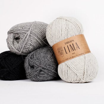 Pletací příze Drops Lima Uni Colour 9010 Light Grey Pletací příze - 3