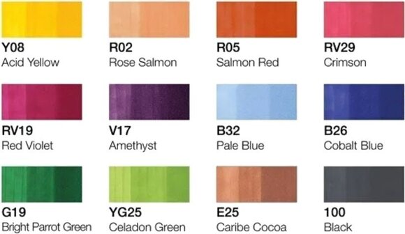 Fixa Copic Classic Fixy Summer Colours 12 ks - 2