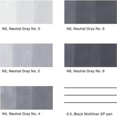 Viltstift Copic Sketch Inktpatroon Sketching Grays 6 stuks - 1