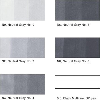 Μαρκαδοράκι Copic Sketch Αναπλήρωση μελάνης Sketching Grays 6 τεμ. - 2