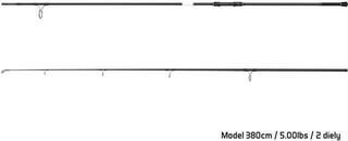 Spod / Varilla marcadora Delphin BOMBER Rod 3,8 m 5,0 lb 2 partes - 1