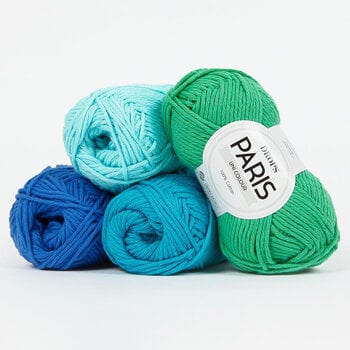 Knitting Yarn Drops Paris Uni Colour 02 Light Turquoise Knitting Yarn - 5