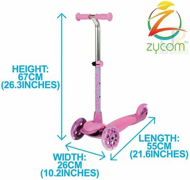 Lasten skootteri / kolmipyörä Zycom Scooter Zing with Light Up Wheels purple/pink - 2