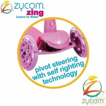Løbehjul/trehjulet cykel til børn Zycom Scooter Zing with Light Up Wheels purple/pink - 3