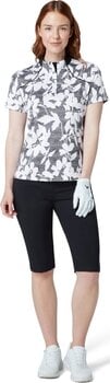 Polo-Shirt Callaway Textured Abstract Floral Womens Caviar XS Polo-Shirt - 3