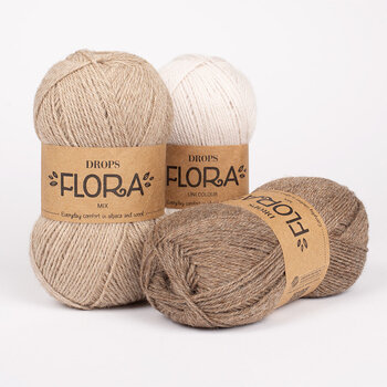 Strickgarn Drops Flora Uni Colour 22 White Fog Strickgarn - 3