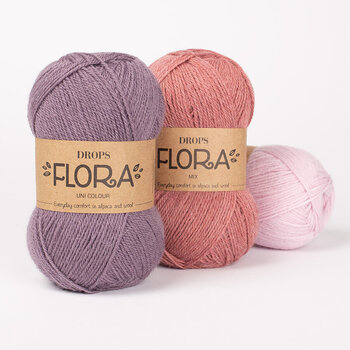 Strickgarn Drops Flora Uni Colour 22 White Fog Strickgarn - 4