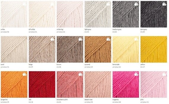 Knitting Yarn Drops Flora Uni Colour 31 Sand Knitting Yarn - 7