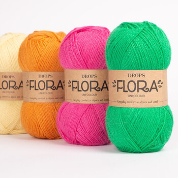 Pletací příze Drops Flora Uni Colour  20 Peach Pink Pletací příze - 6