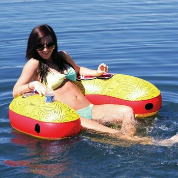 Opblaasbaar speelgoed voor in het water Airhead Inflatable U-Lounge 1 Person yellow/red - 2