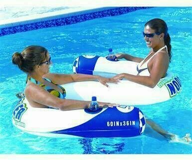 Matelas de piscine Sportsstuff Inflatable Noodler 2 Persons White/Blue - 2