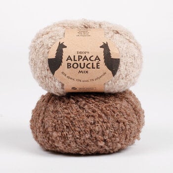 Knitting Yarn Drops Alpaca Bouclé Mix 2020 Light Beige Knitting Yarn - 3