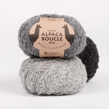 Knitting Yarn Drops Alpaca Bouclé Mix 5110 Light Grey Knitting Yarn - 4