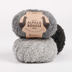 Stickgarn Drops Alpaca Bouclé Uni Colour 0100 Off White Stickgarn - 3