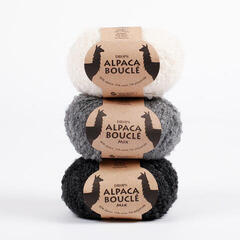 Stickgarn Drops Alpaca Bouclé Uni Colour 0100 Off White Stickgarn - 4