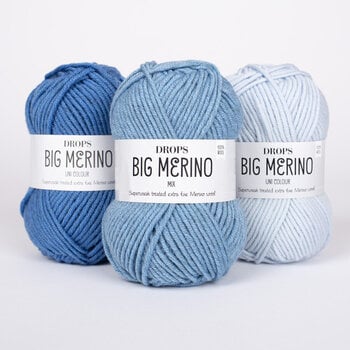 Strikkegarn Drops Big Merino Uni Colour 23 Ice Blue Strikkegarn - 4