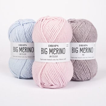 Knitting Yarn Drops Big Merino Uni Colour 23 Ice Blue Knitting Yarn - 5