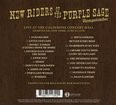 Musik-CD New Riders Of The Purple Sage - Hempsteader: Live At The Calderone Concert Hall, Hempstead, New York, June 25, 1976 (CD) - 2