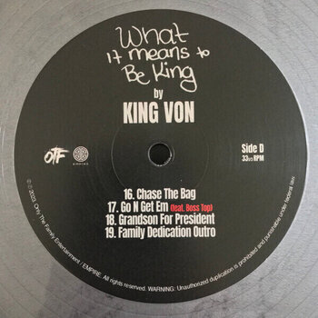 Disco de vinilo King Von - What It Means To Be King (Silver & Black Marble Coloured) (2 LP) - 6