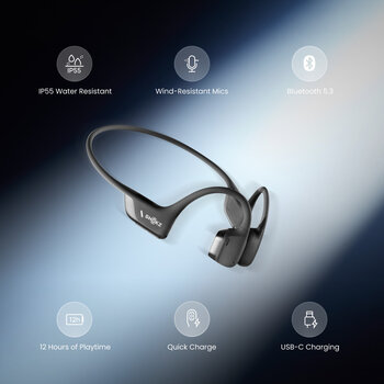 Bone Conduction hoofdtelefoon Shokz OpenRun Pro 2 USB-C Black Bone Conduction hoofdtelefoon - 6