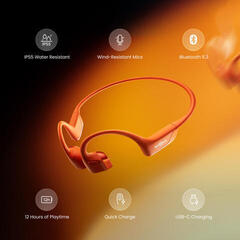 Hörlurar med benledning Shokz OpenRun Pro 2 USB-C Orange Hörlurar med benledning - 6
