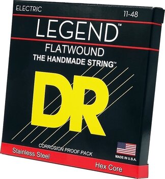 Cordas para guitarra elétrica Mi DR Strings Legend Flatwound Light 11-48 Cordas para guitarra elétrica Mi - 2