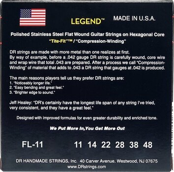 Cuerdas para guitarra eléctrica DR Strings Legend Flatwound Light 11-48 Cuerdas para guitarra eléctrica - 3