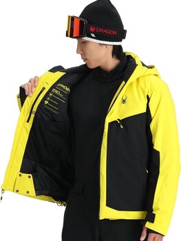 Ski Jacket Spyder Mens Copper Acid Yellow M Ski Jacket - 4