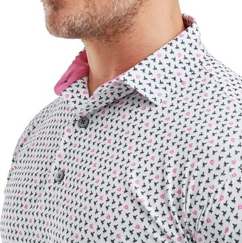 Koszulka Polo Footjoy Wasp Print Lisle White/Black/Pink L Koszulka Polo - 5