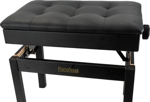 Wooden piano stool Pianonova BCDPS-B Wooden piano stool with Bookcase Black - 7